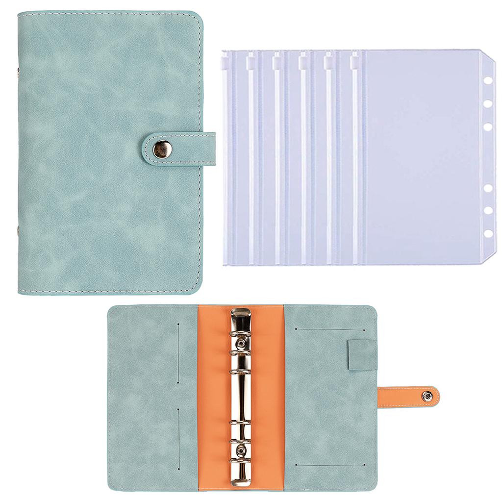 1pcs Loose-leaf Shell + 6pcs Zipper Bag, Deposit Book, Loose-leaf Note Multi-functional Storage Book, Accounting Plan Book