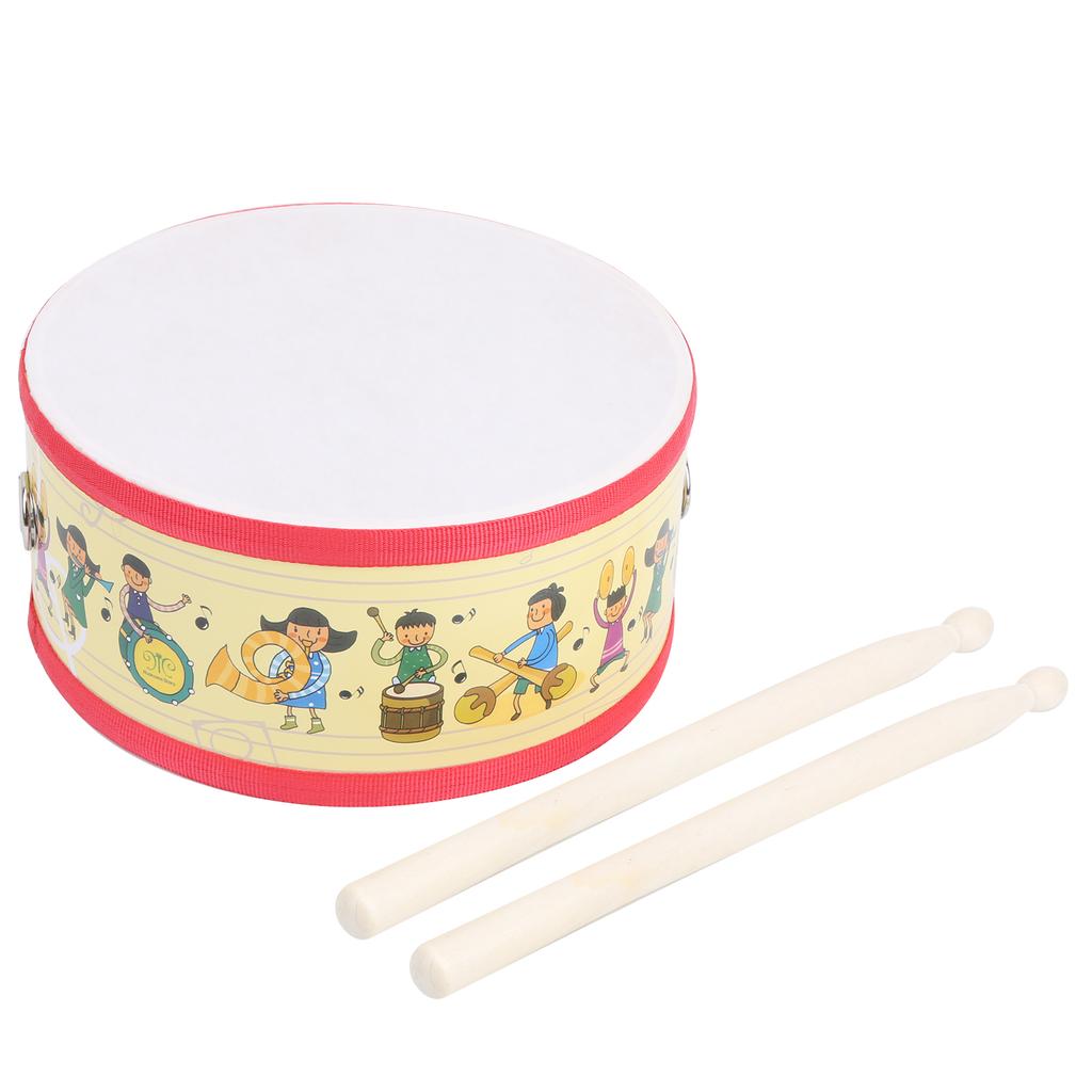 Kid Hand Drum Set Wooden Double Side Beat Musical Instrument with Drumstick Mallet
