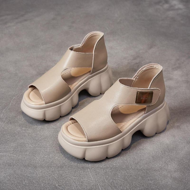 Scarpe Estive Donna 2026 Sandali con Zeppa Suola Spessa Marca di Moda Sandali con Tacco Alto Donna 4,5 cm
