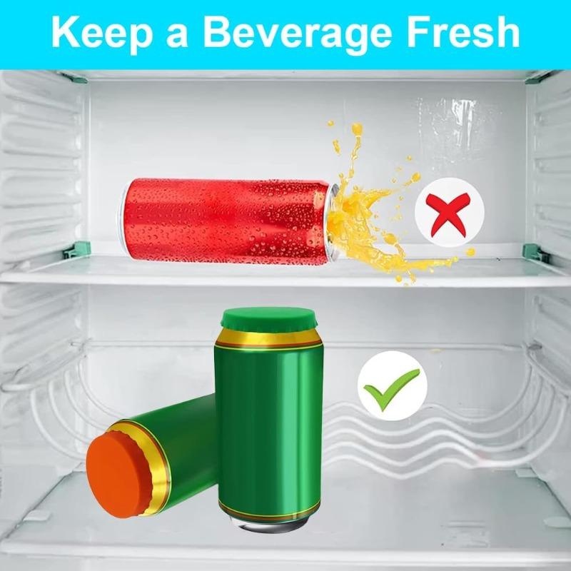 6Pcs Silicone Cola Lid Leak-proof Sealed Lid Beer Can Lid Juice Beverage Can Protective Cover Reusable Drinking Utensils Beer