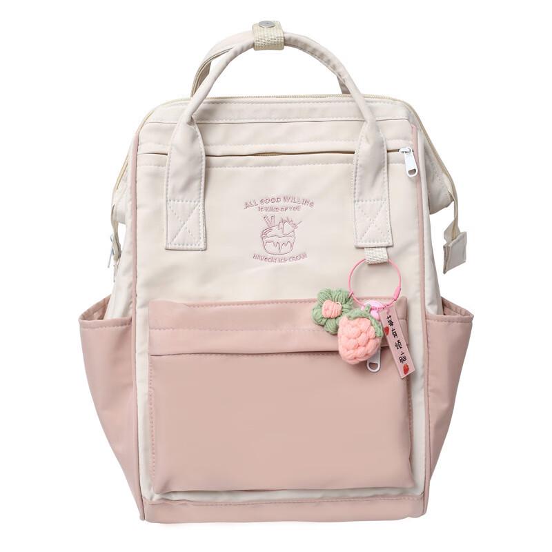 Color-block Large Capacity Student Backpack One Size