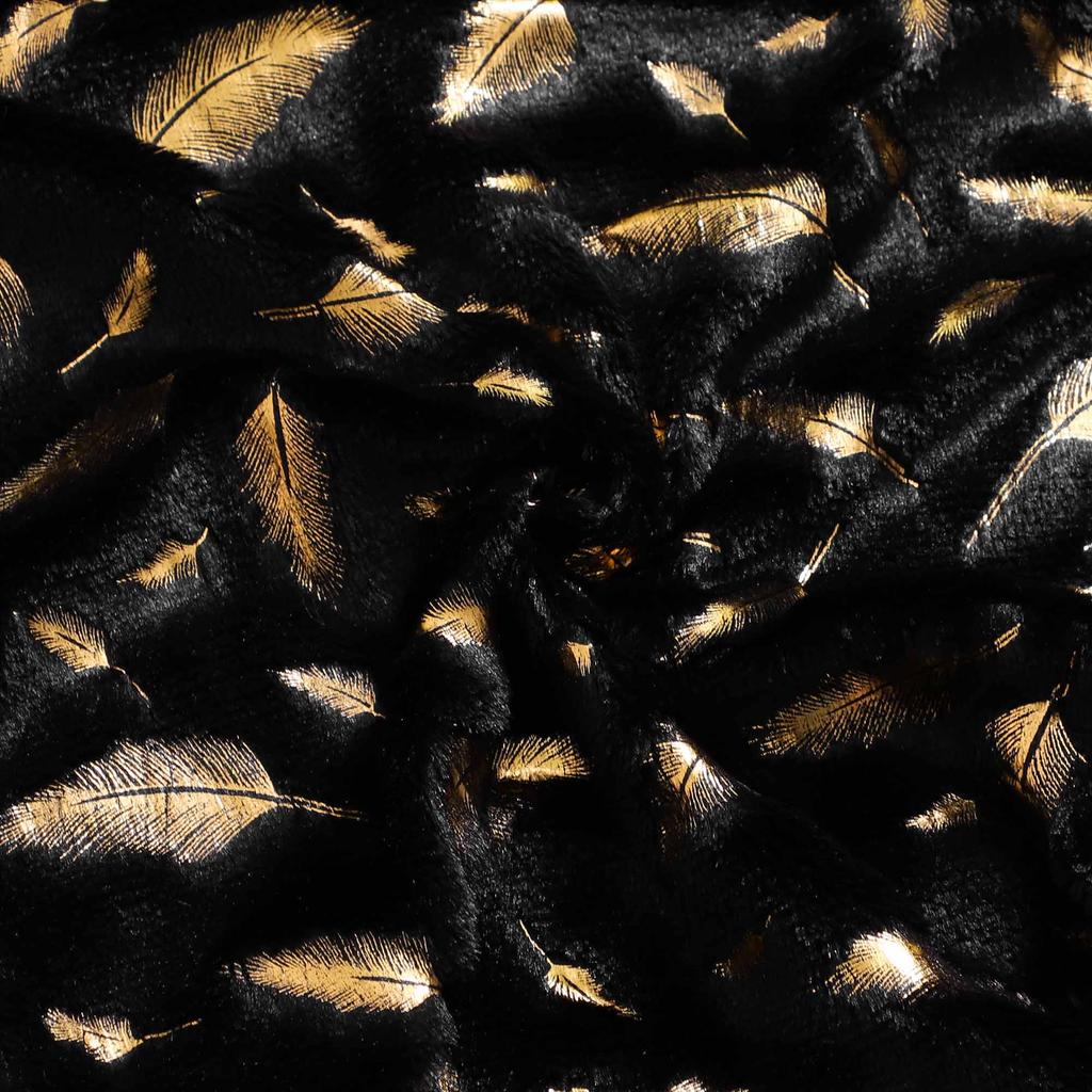 Decorative Pillowcase, Feathers, Black