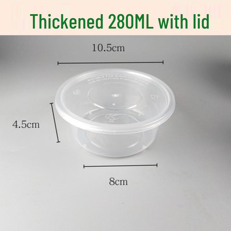 Miaojiayi 280ml Disposable Round Plastic Food Container with Lid