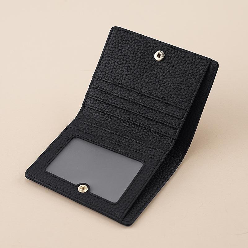 Damen-Münzbörse aus Leder im japanischen Stil mit RFID-Schutz und Legierungsklammer