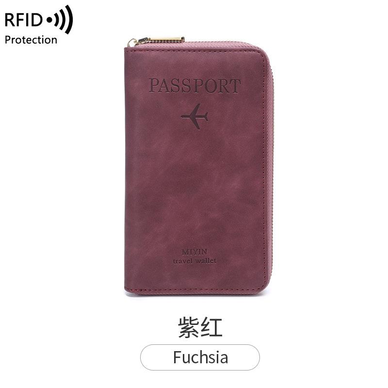 New long wallet, ticket document storage, travel mobile phone wallet, multifunctional zipper passport bag