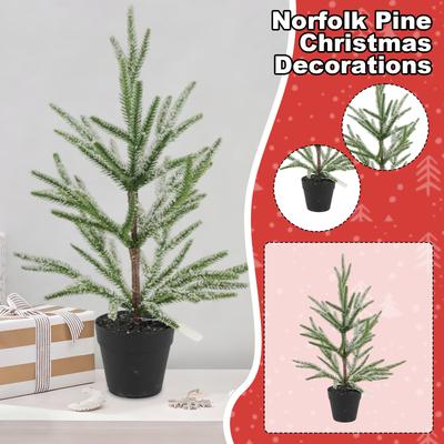 2PC  42CM Norfolk  Christmas Tree Front Door Christmas Tree Decoration Indoor Living Room Christmas Decoration