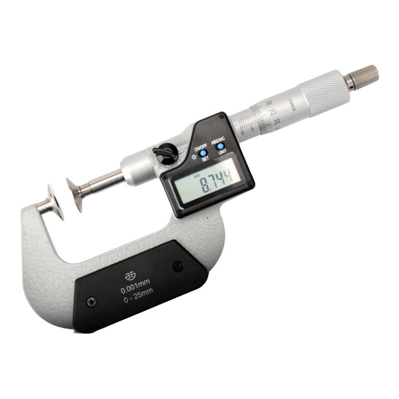 High Precision 0.001mm Digital Disc Head Flank Micrometer 0-25mm
