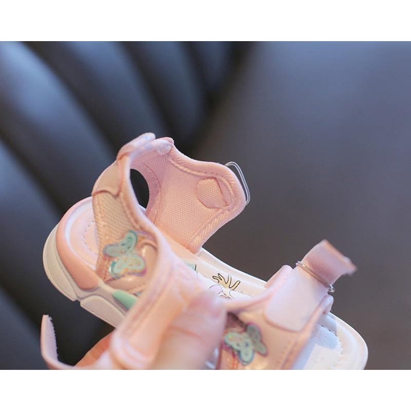 Little Girls' Open-Toe Sandals - New Summer Collection, Children's Beach Shoes, Cartoon Princess Shoes for Toddlers, Soft-Soled Baby Sandals