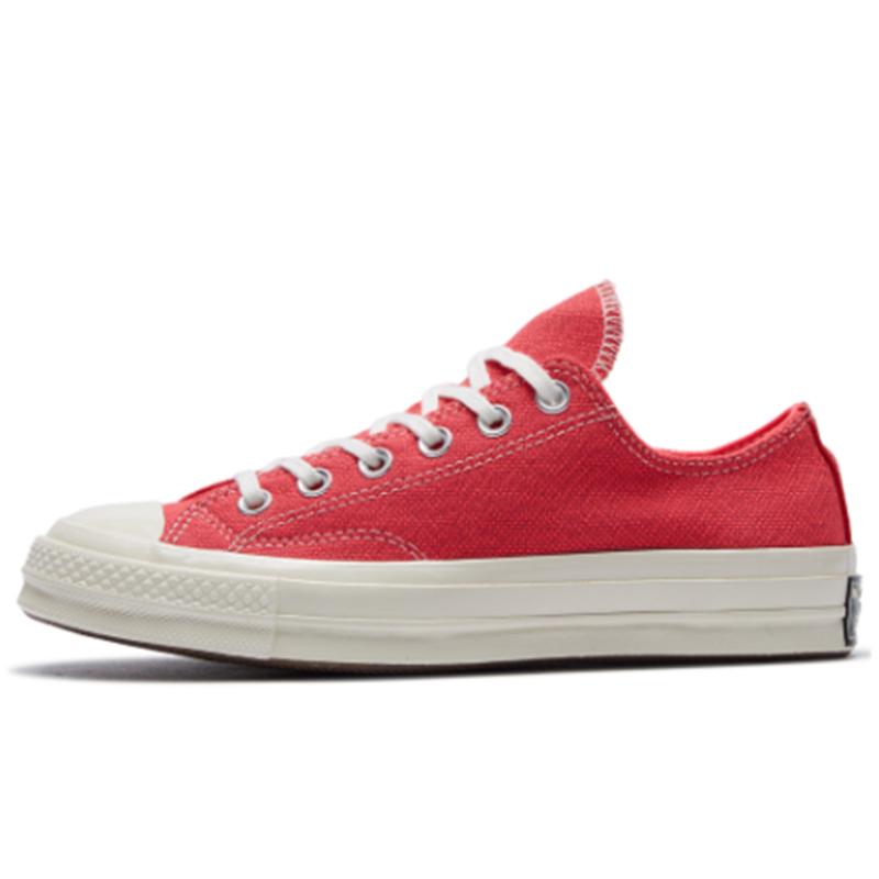 Converse 1970s Round Toe Lace-up Non-Slip Low Top Espadrilles Women's Red