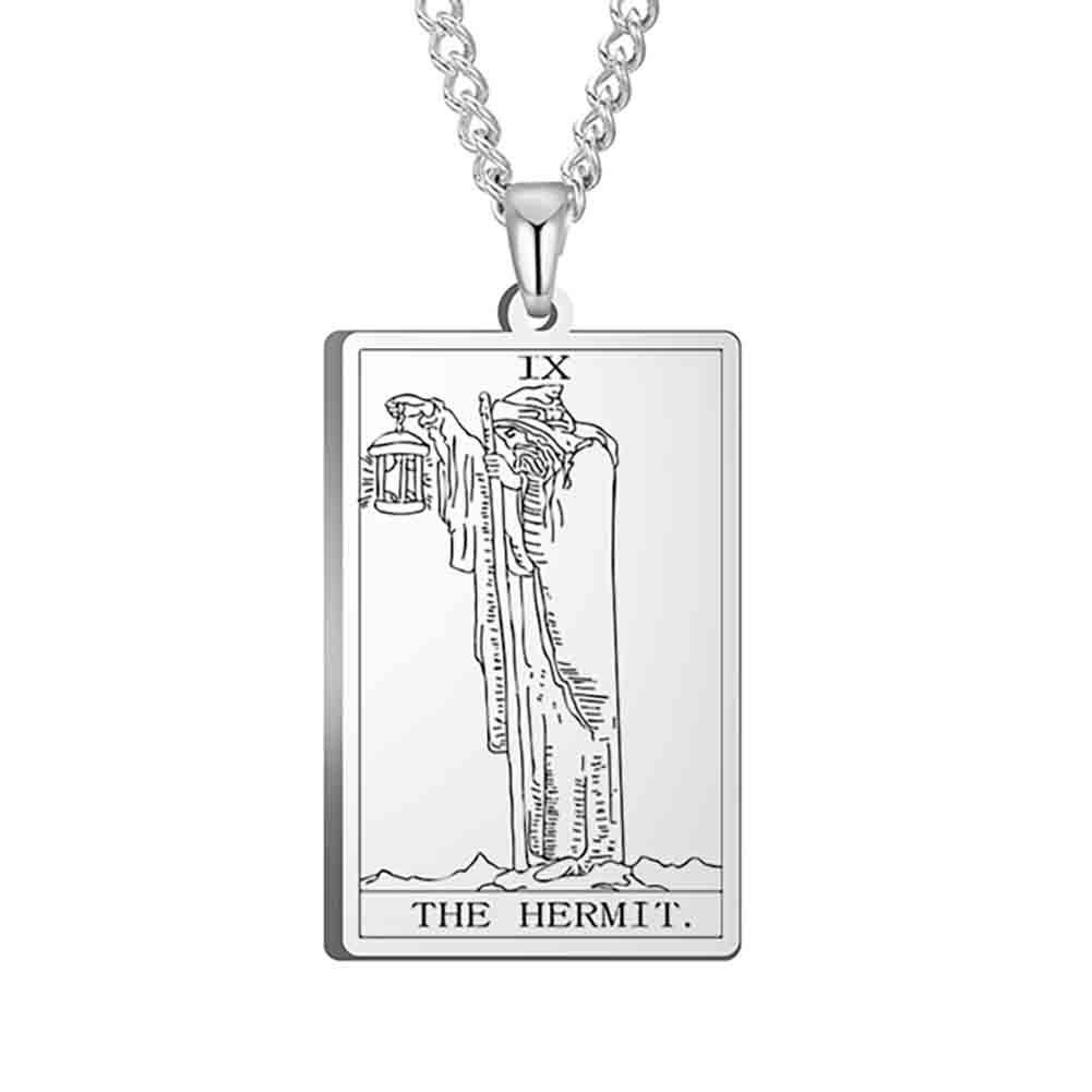 

Подвеска-ожерелье из нержавеющей стали с картой Таро - Мужской ретро хип-хоп стиль