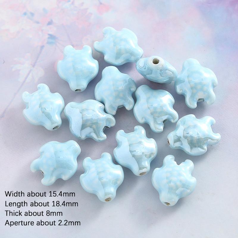 10Pcs Ceramic Turtle Beads Spacer Loose Bead For Jewelry Making Diy Bracelet Necklace Accessories