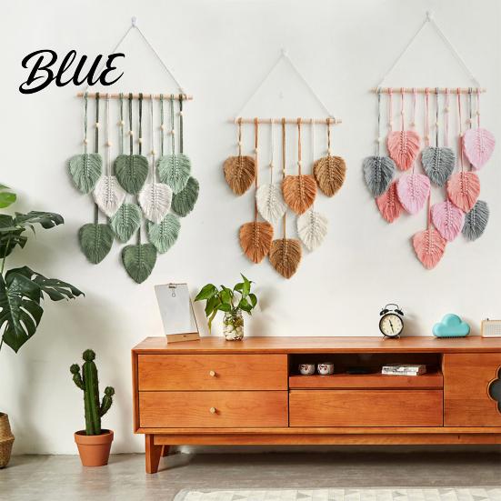 Harmony Creating Wall High Quality Macrame Handmade Large Boho Art Decor Yarn Woven Tapestry Leaf