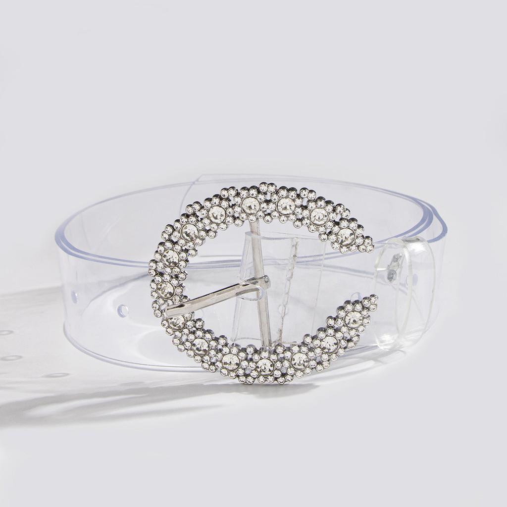 

Purple Faux Leather Belt With Sparkling Crystal Clasp For Fashion Accessory чистий