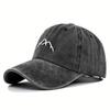 Unisex Adjustable Snapback Cap Mountain Embroidered Stitching Cotton Baseball Cap Sun Protection Trucker Hat For Outdoor Camping Hiking Fishing