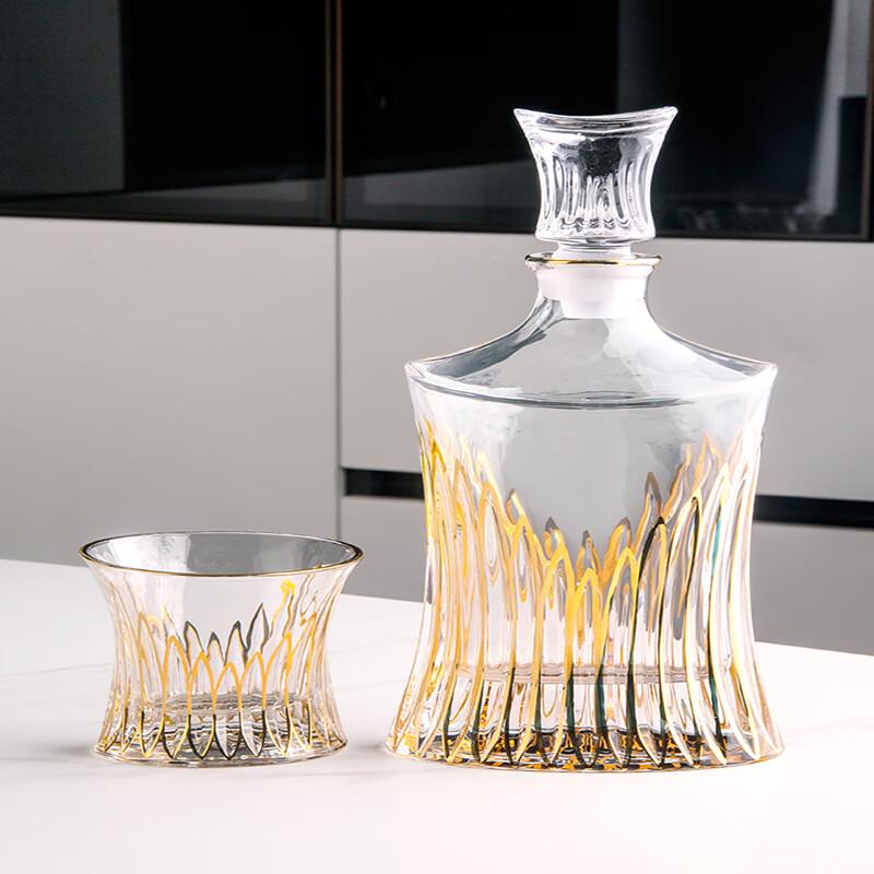 Flevance Europäischer Kristall Whisky Dekanter und Gläser Set