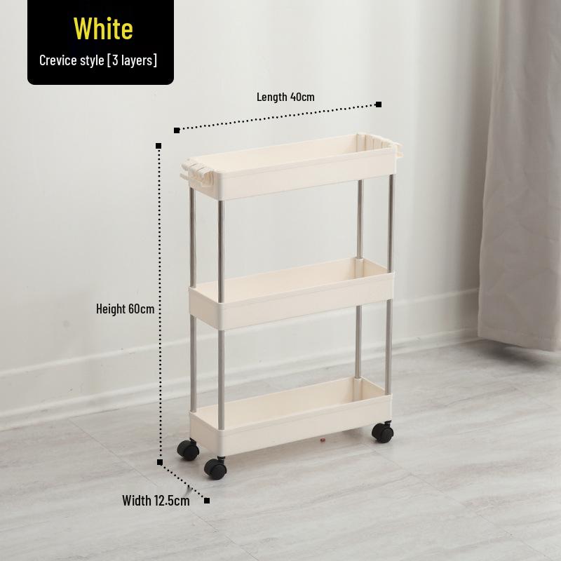 Bathroom & Kitchen Multi-layer Floor-standing Storage Trolley Shelf