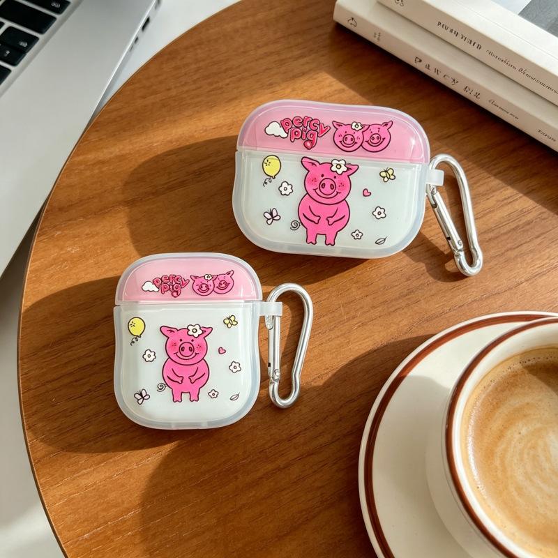 The new Slim Waist Masha Pink Pig is suitable for AirPods 1 protective case and Apple AirPods Pro 1 earphone case
