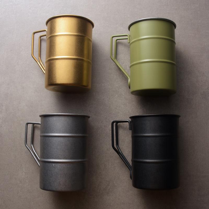 Retro Distressed 304 Stainless Steel Camping Mug for Coffee, Adventure, Water & Beer