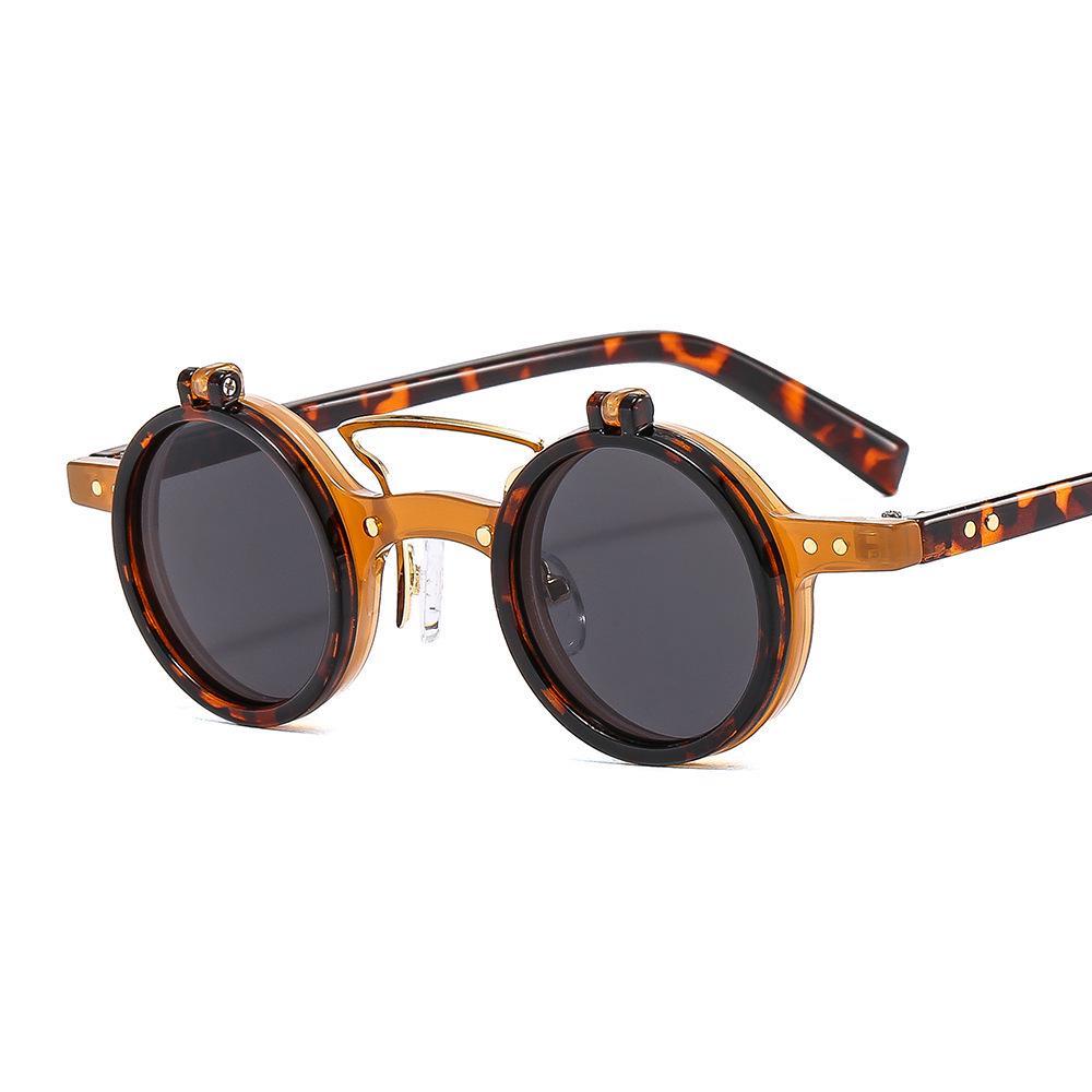 Trendy Women's Retro Round Frame Anti-UV Sunglasses