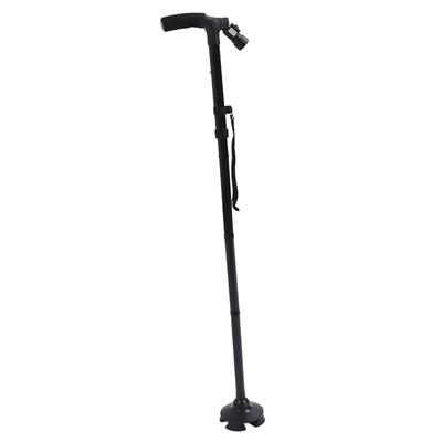 Gehstock Stock Eingebautes LED-Licht Aluminiumlegierung Flexibel Einziehbar Senioren Faltbarer Stock für Senioren Frauen Männer