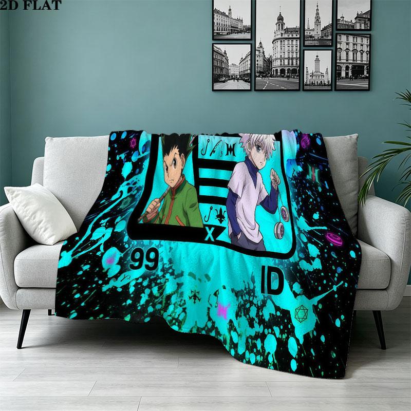 1PC Hunter X Hunter Patterned Flannel Blanket Suitable For All Seasons For Home Decor Warmth And Comfort Gifts Holiday Present