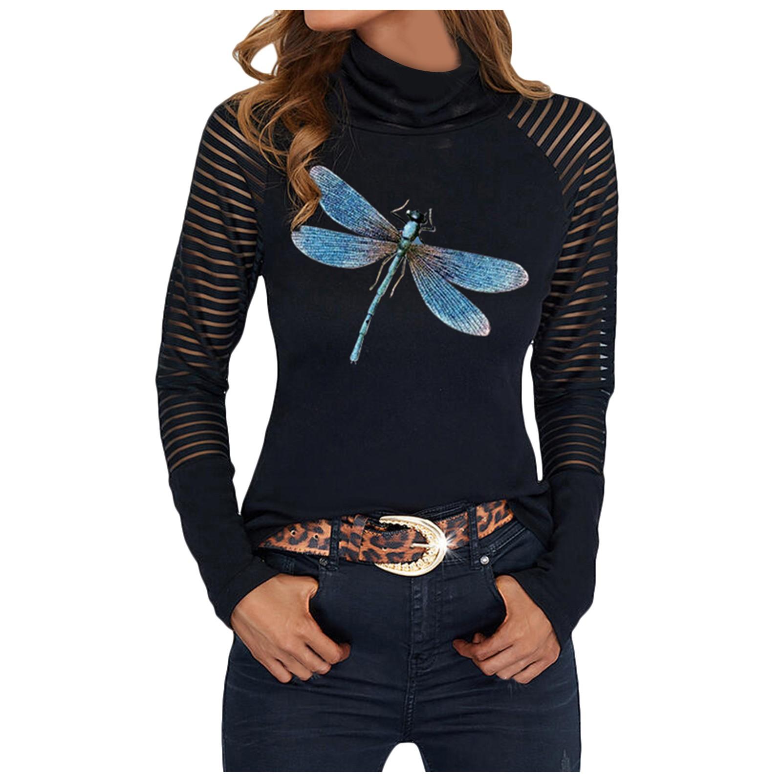

Women s Fashion Half High Neck Sexy Lace Splicing Long Sleeve Black Top XXL