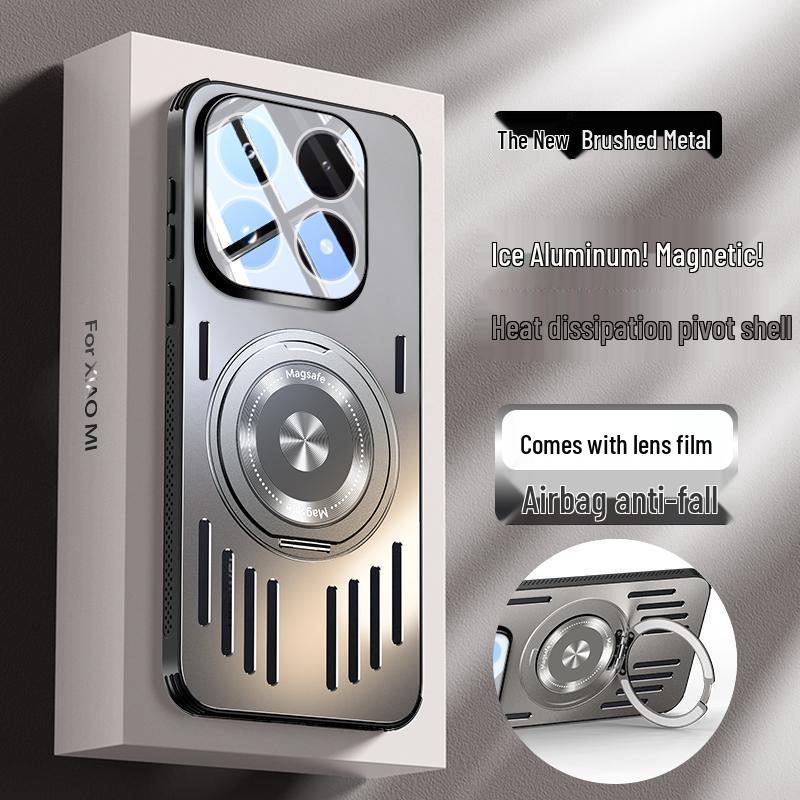 Xiaomi17 Mi17ProMax Aluminum Phone Case with Stand - Full Coverage, Drop-Proof Protection for Men