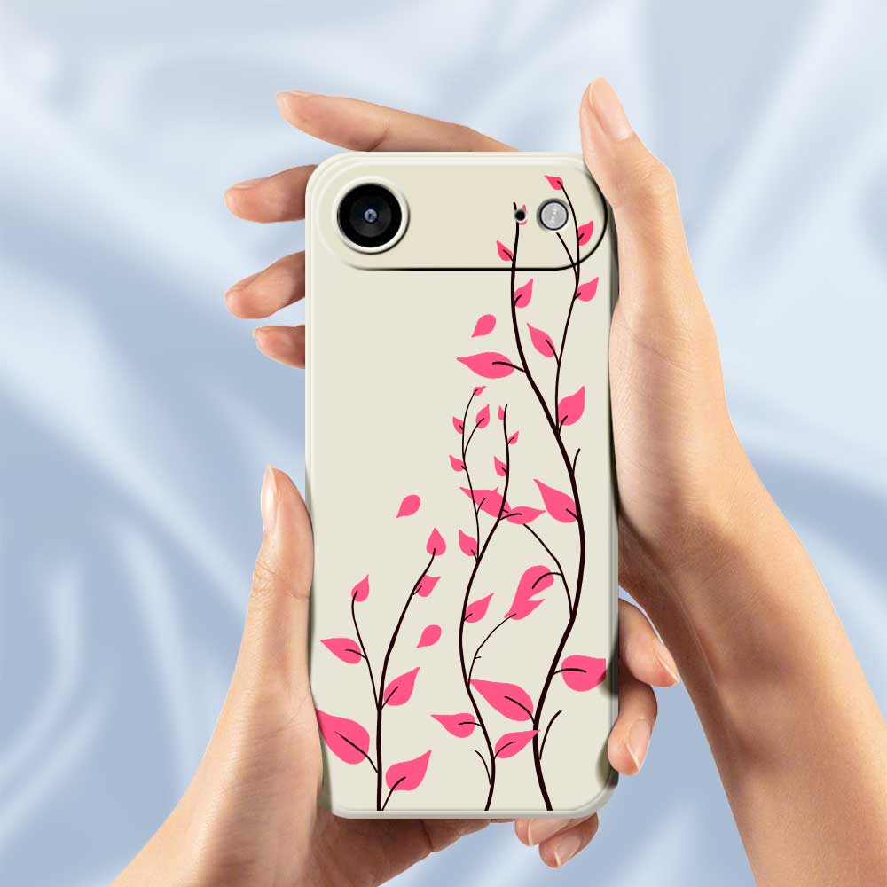 For iPhone 17 Air Case Red Leaves Pattern Printing Straight Edge TPU Phone Back Cover