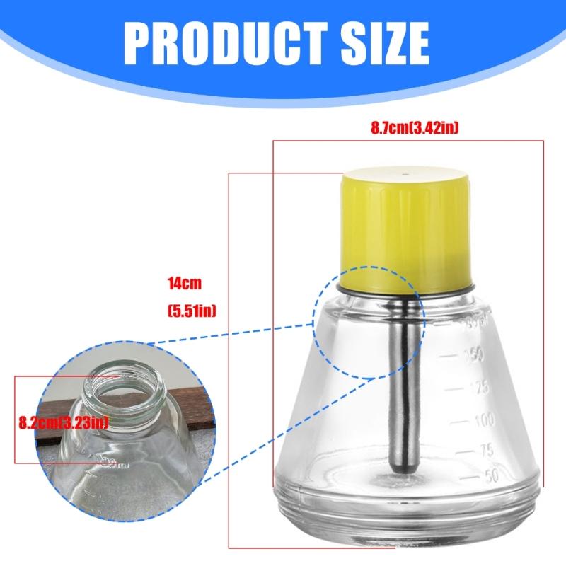2pcs Professional Manicure Glass Bottle Set Non Drip Press System Practical Glass for Nail Salon Use