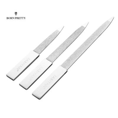 Ornamenti per unghie in acciaio inossidabile Lima artistica per rimozione cuticole Tampone per scrub a doppio lato