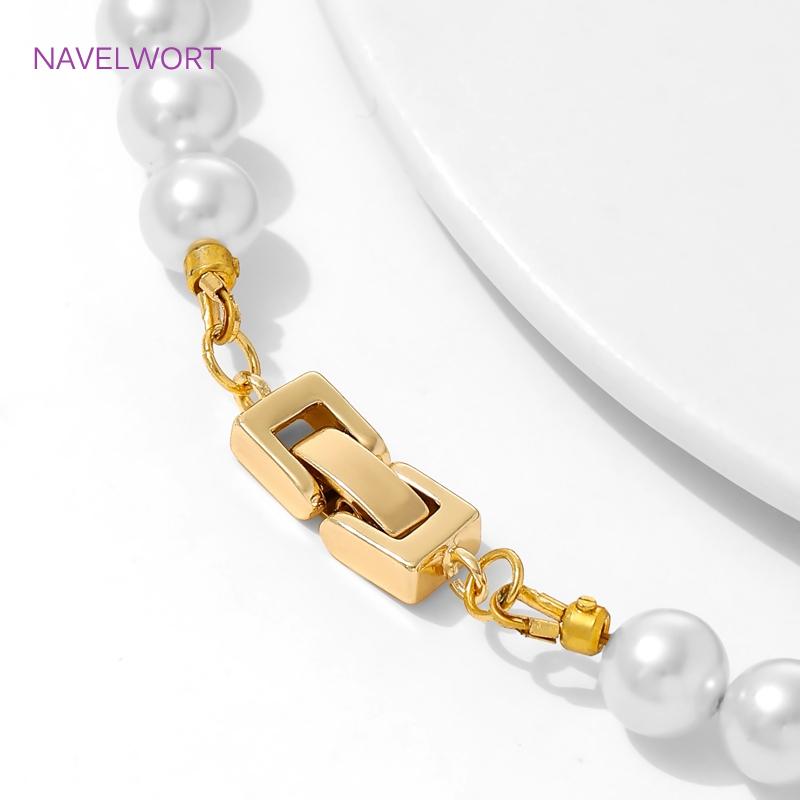 18K Gold Plated Pearl Clasps Fasteners,Brass Jewelry Clasps Connector For Bracelets Making,DIY Jewelry Making Accessories