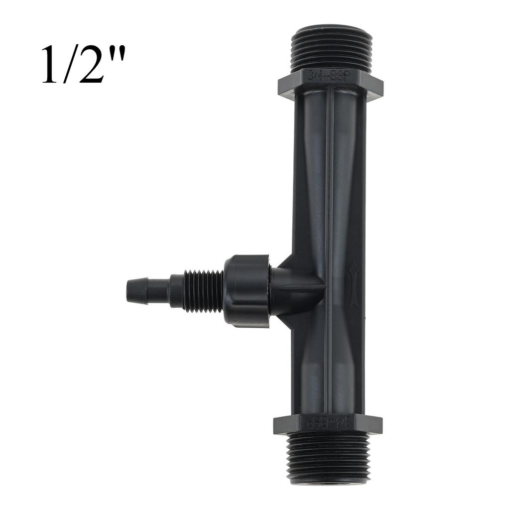 1PC Plastic Irrigation Fertilizer Injector Tube 1/2 3/4 1inch Thread for Agricultural Fertilizer Irrigation Swimming Pool Black