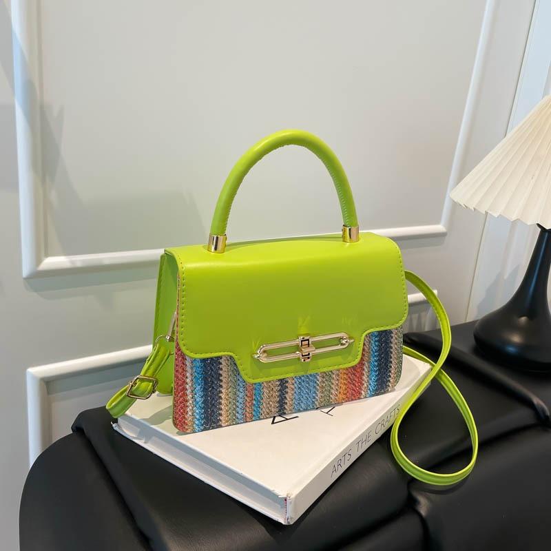 Trendy New Fashion Simple Design Popular Contrasting Colors Casual Shoulder Crossbody Portable Small Square Bag