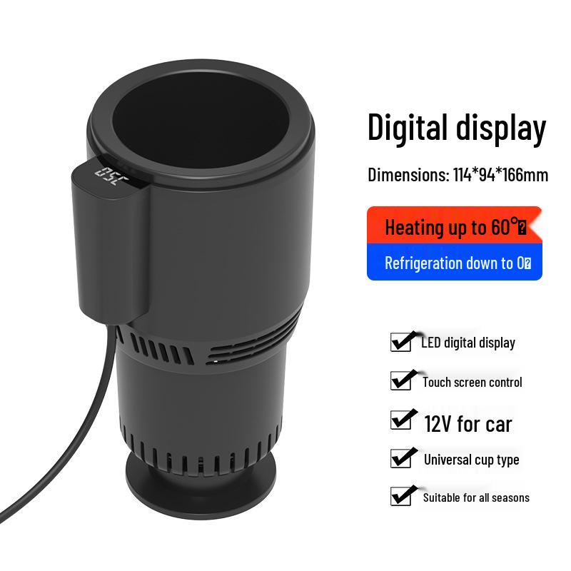 Universal Car Cup Holder for Hot & Cold Drinks - Portable One-Button Heating & Cooling Cup
