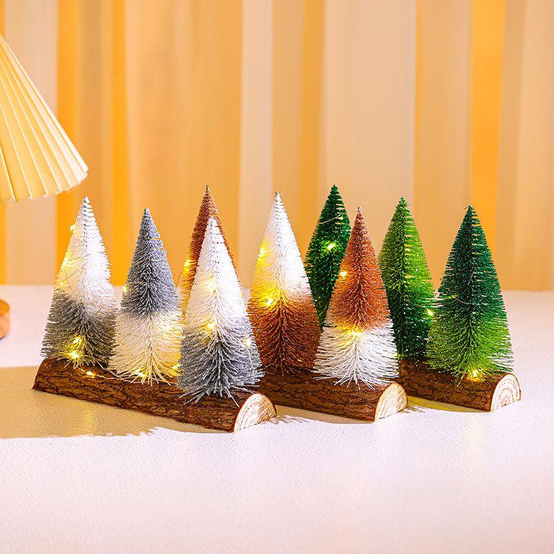 Creative Dual-Color Glitter Desktop Christmas Tree Ornament