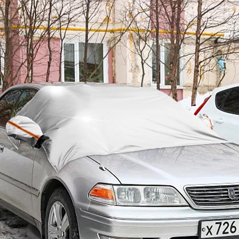 210T Sliver-coated Cloth Car Sunshade Cover Car Cover Windshield Sunshade Outdoor Waterproof Anti Ice Automobiles Exterior Cover