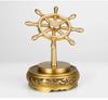  Ornement Spinner Roue de Navire en Laiton Rotatif - Décoration de Bureau en Métal & Cadeau