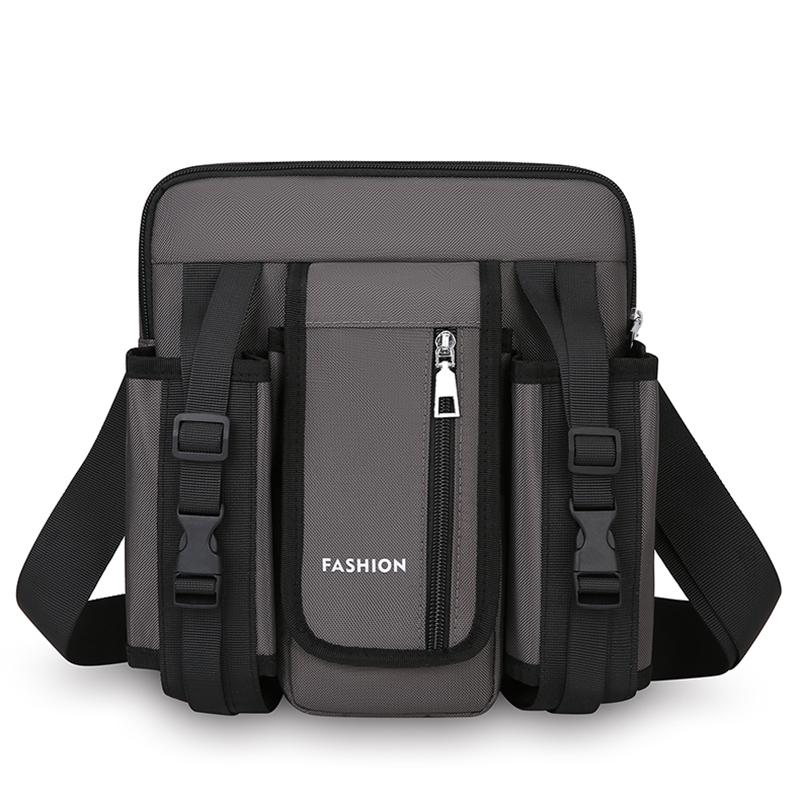 Men Crossbody Bag Single Shoulder Bags Big Capacity Storage Bag Fashion Multi-Pockets Outdoor Cup Bag