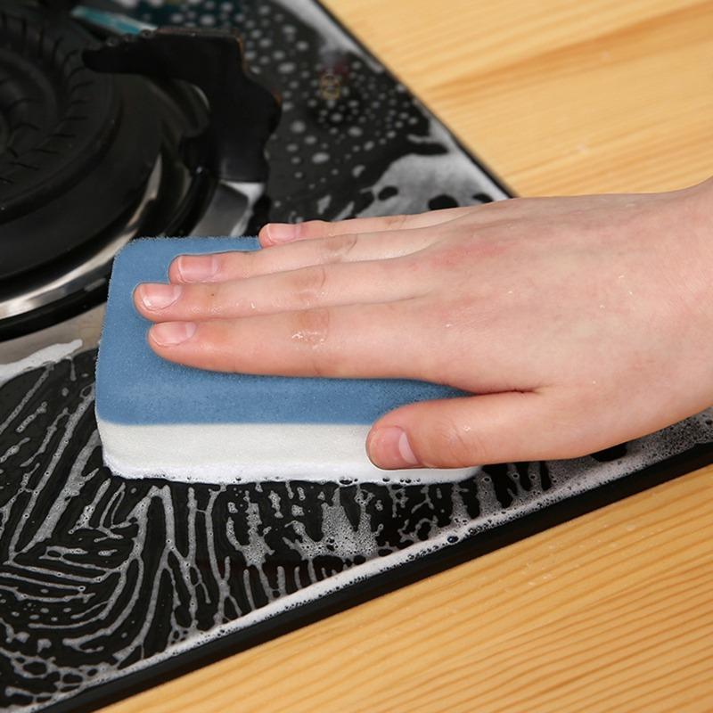 5/30PCS Home Double-sided Sponge Wipe Gray Dirt-resistant Scouring Pad Kitchen Stain Sponge Wipe Professional Cleaning Supplies