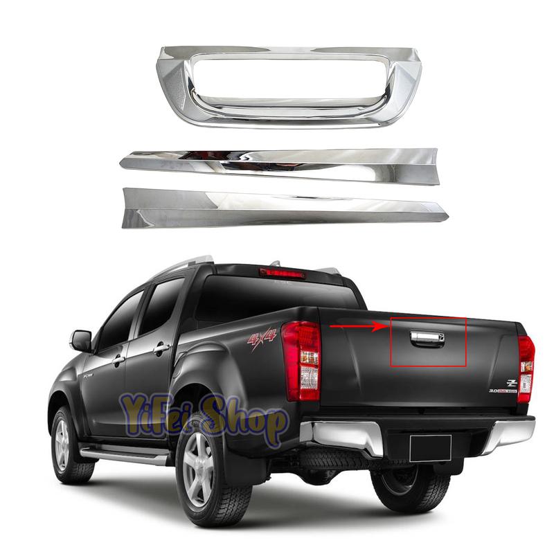 Yoyo Car Chrome Back Bowl Handle Cover Tailgate For Isuzu Dmax D-max Ute Xlt 2012 2013 2014 2015 2016 2017 Rear Trunk Cover