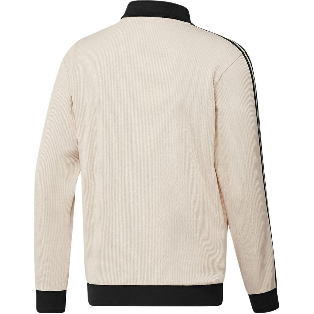 Adidas Originals Gestreifte Reißverschlussjacke mit Stehkragen Slim Fit Langarmjacke Unisex-Jacke Weiß JV9263