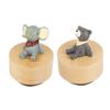 Music Box Round Shape Animal Style Pleasing Melody Exquisite  Wooden Musical Box for Kids Fam