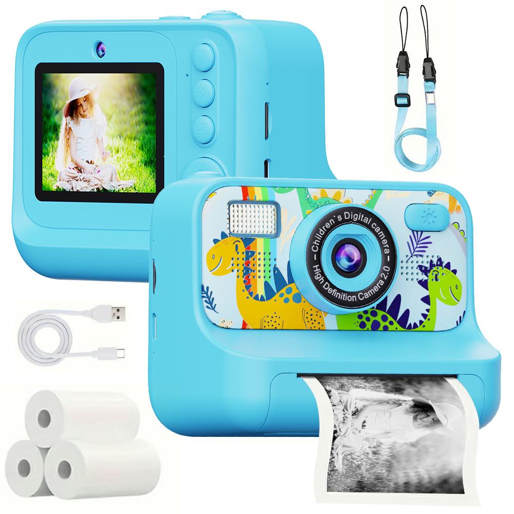 

Z12 2.4-inch Mini Children HD Dual Lens Instant Camera Photo Printer with 32G TF Card Sky Blue