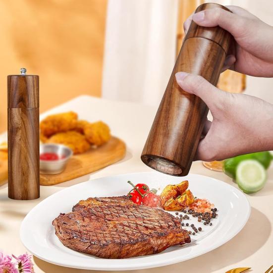2Pcs Pepper Grinder Manual Salt Pepper Mill Set with Adjustable Coarseness Refillable Ceramic