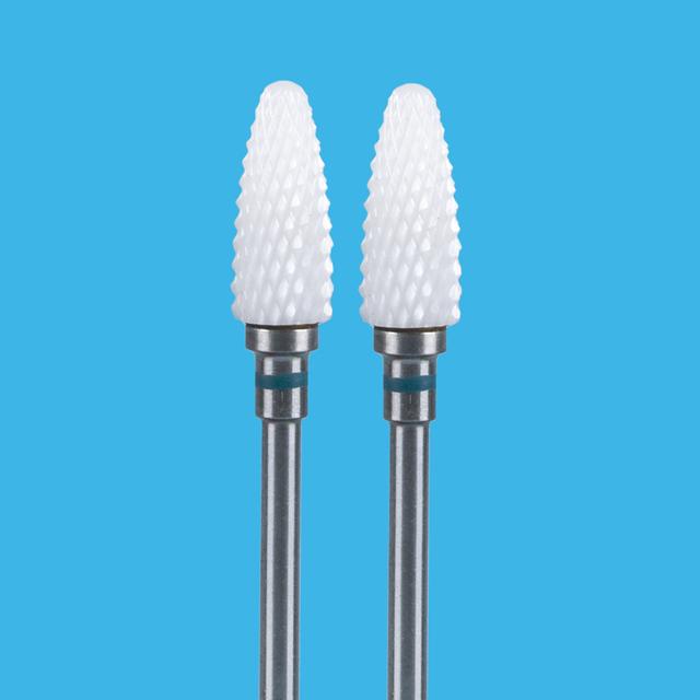 2 PCS Ceramic Milling Cutter For Manicure Machine Set Nail Drill Bits Corundum Mill Cutters Nails Pedicure Bit Sanding Cap