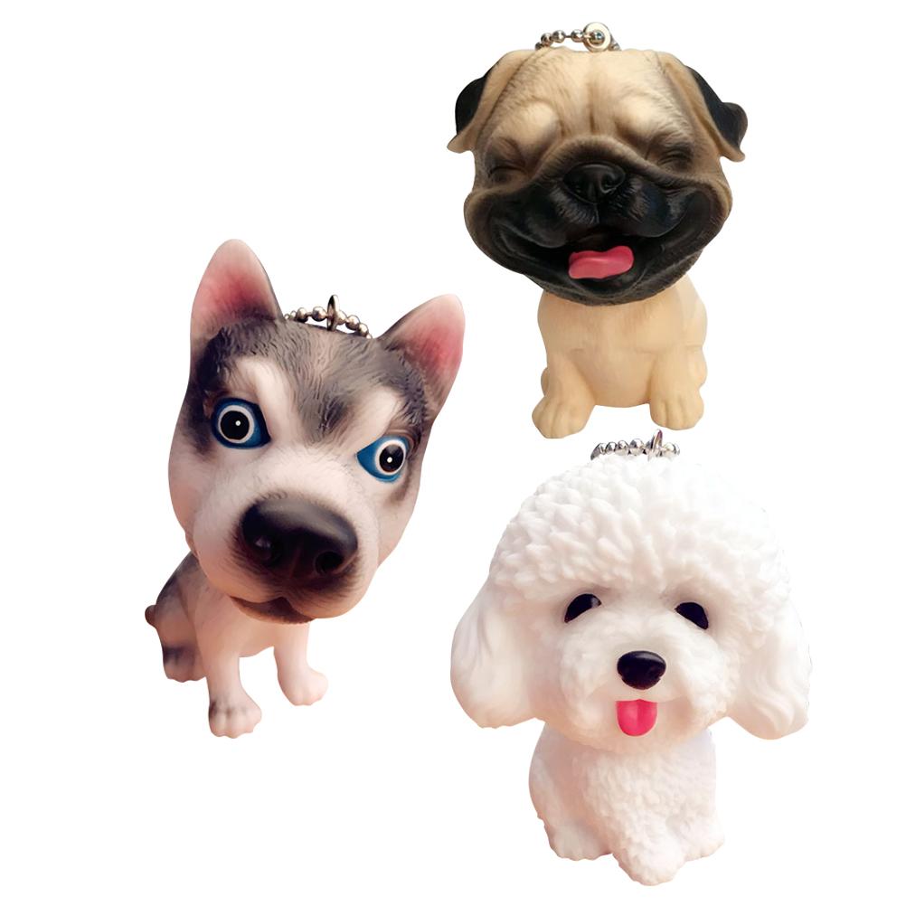 Buy 3Pcs Keychains Pet Dog Shape Teddy Creative Key Holder Key Ring ...