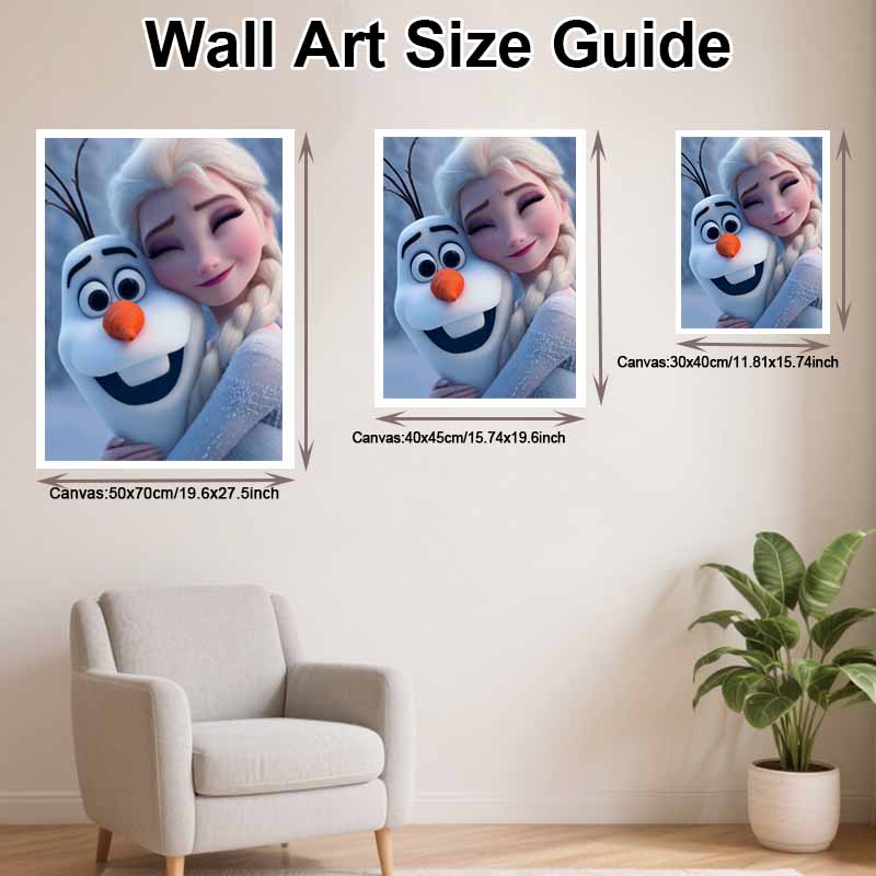 Disney Diamond Art Painting Kit – Elsa Olaf Sparkling Scene Craft, Home Wall Decor, Handmade Gift