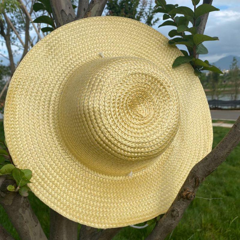 Durable Wide Brim Straw Hat for Sun Protection - Perfect for Outdoor Travel, Farming, and Construction