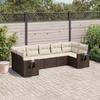 VidaXL Garden Lounge Set with Cushions 7 Pcs, Patio Sofas, Patio Furniture Set, Outdoor Furniture, Brown 3252930