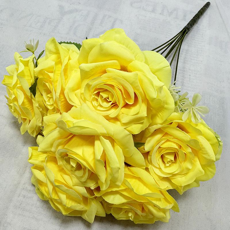 Artificial Flowers Home Wedding Decoration Mei Kai 7 Head Large Horn Rose